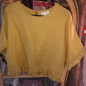 Mustard linen top